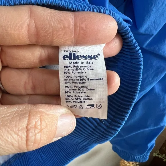 RARE NWT VINTAGE Ellesse Blue and White Windbreaker Jacket & Pant Set